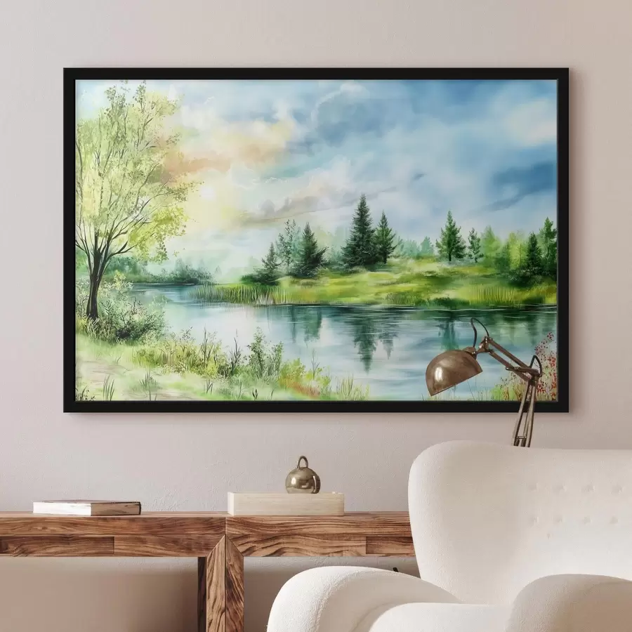 Fototapetes Skaists skats uz ezeru f43923