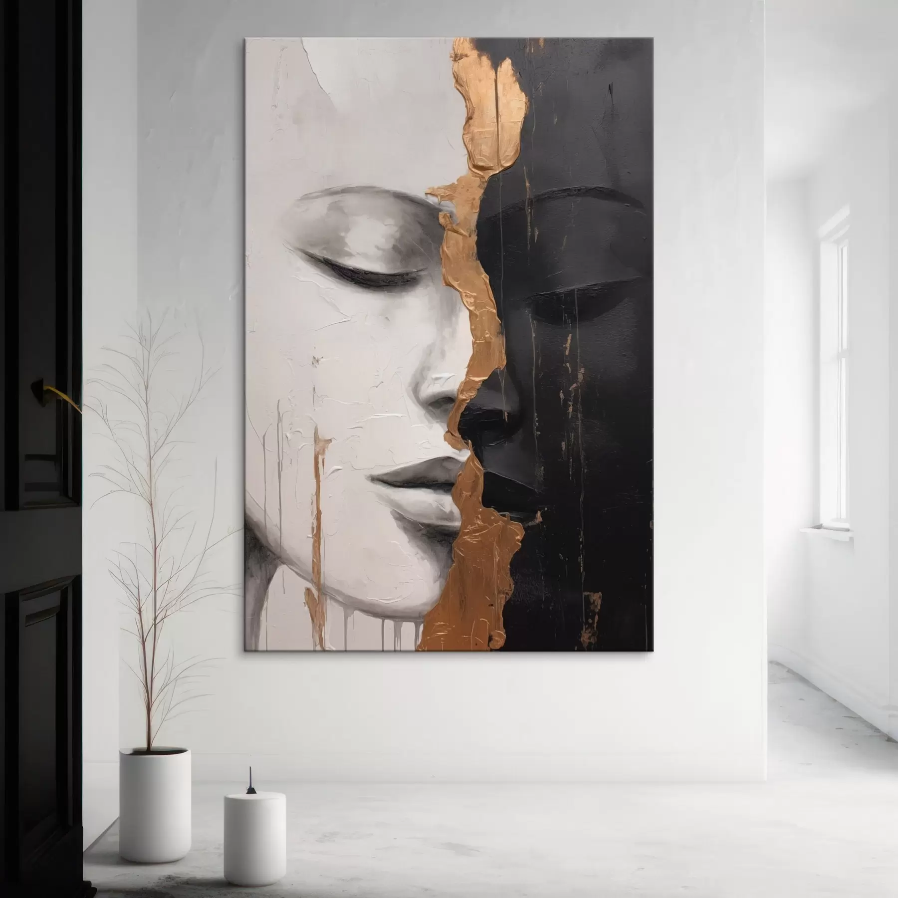 Fototapetes Melnbaltās sejas s43471