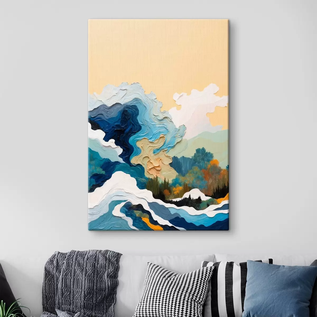 Glezna Abstraktais mežs eļļas gleznošanas stilā s43452