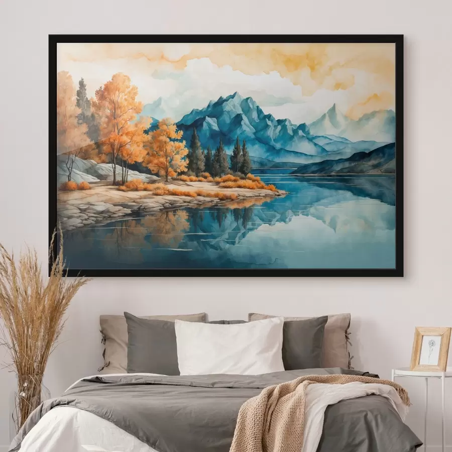 Fototapetes Upe, kas ved uz kalniem f43450