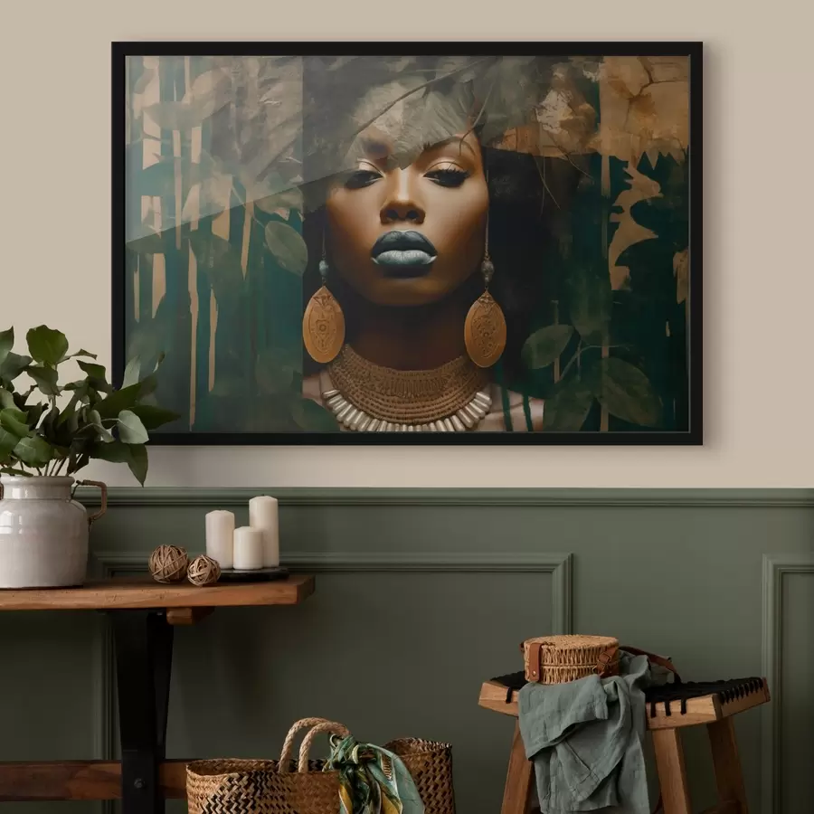 Fototapetes Meitenes seja uz abstrakta meža fona f43466