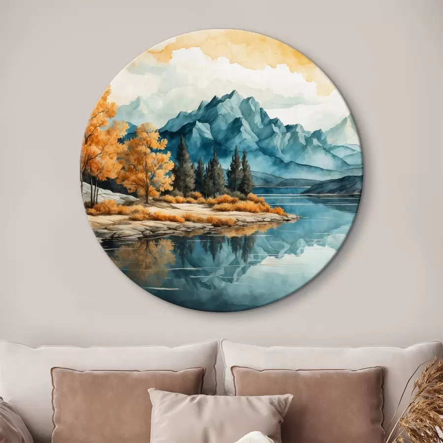 Glezna Upe, kas ved uz kalniem r43450