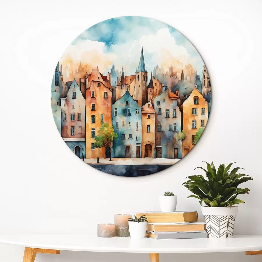 Fototapetes Eiropas pilsēta stilā akvareļu glezniecība r43441