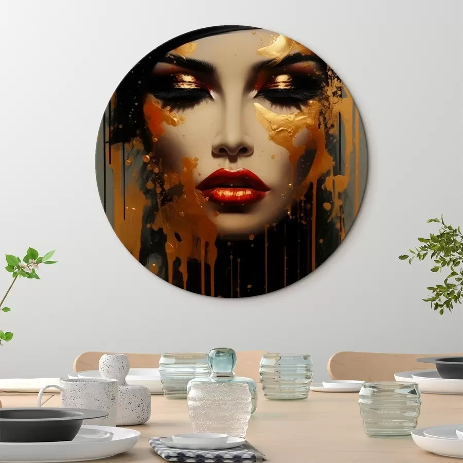 Glezna Meitenes seja ar dzeltenu krāsu r43468