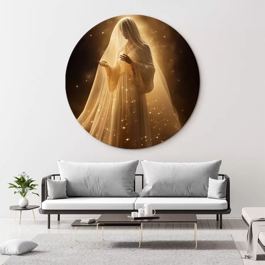 Glezna Meitene kleitā uz tumša fona r43470