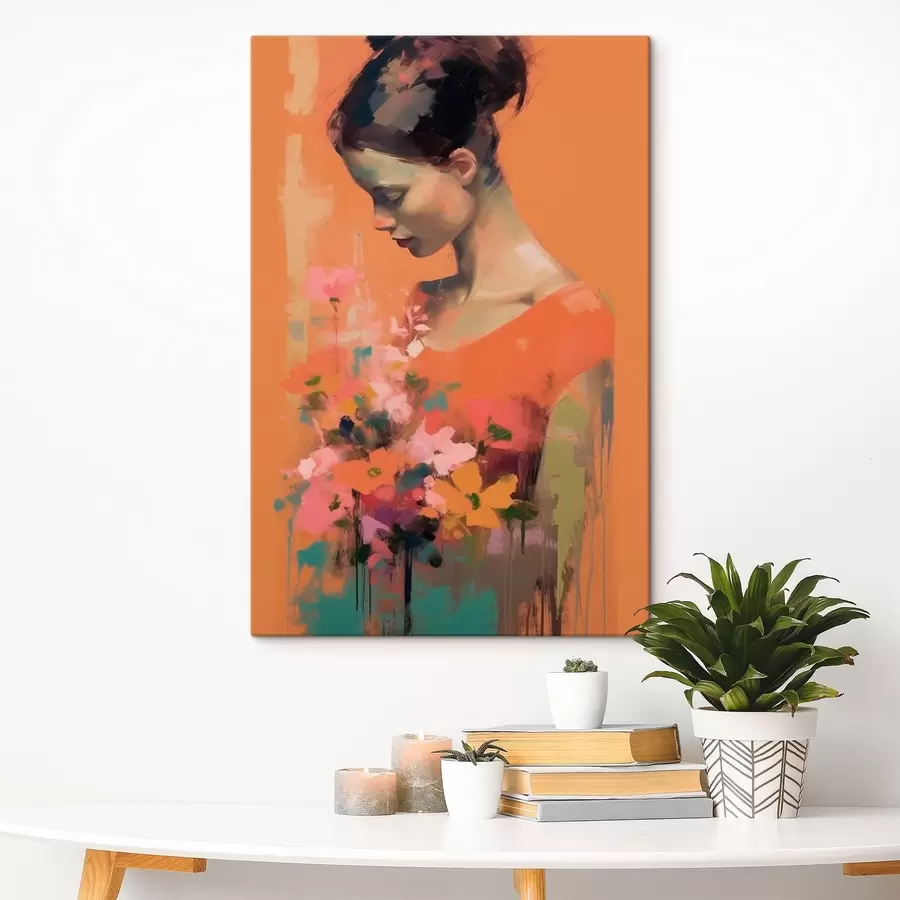 Glezna Meitene un ziedi s43933