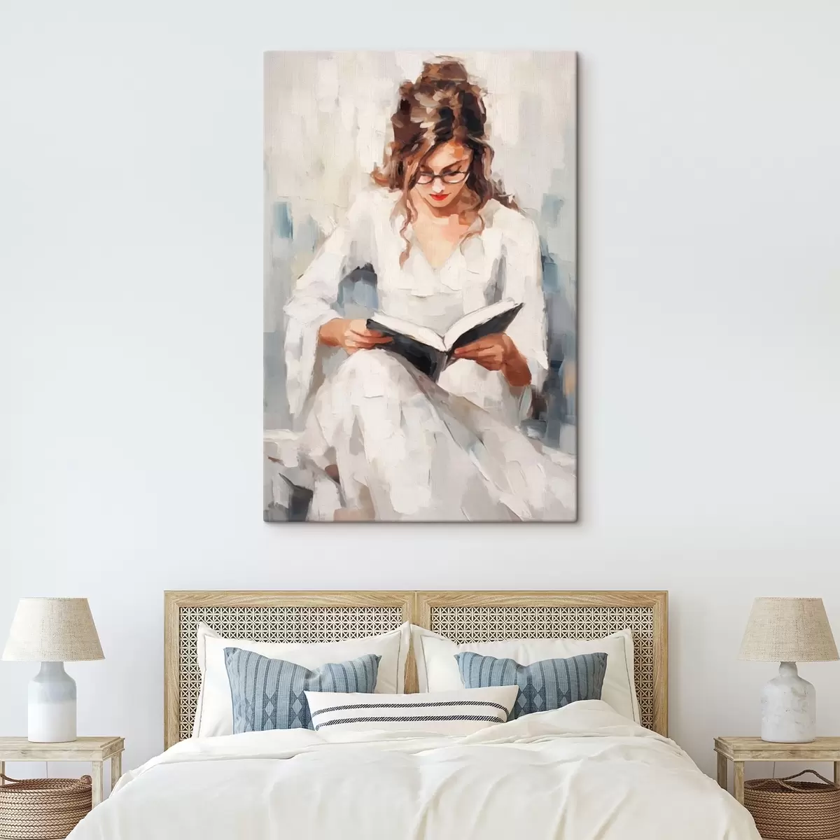 Glezna Meitene ar grāmatu s43937