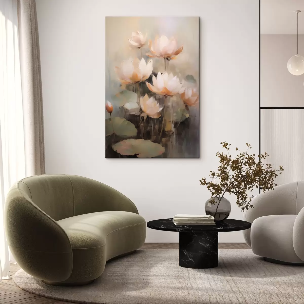 Glezna Ūdens lilijas ziedi s43482