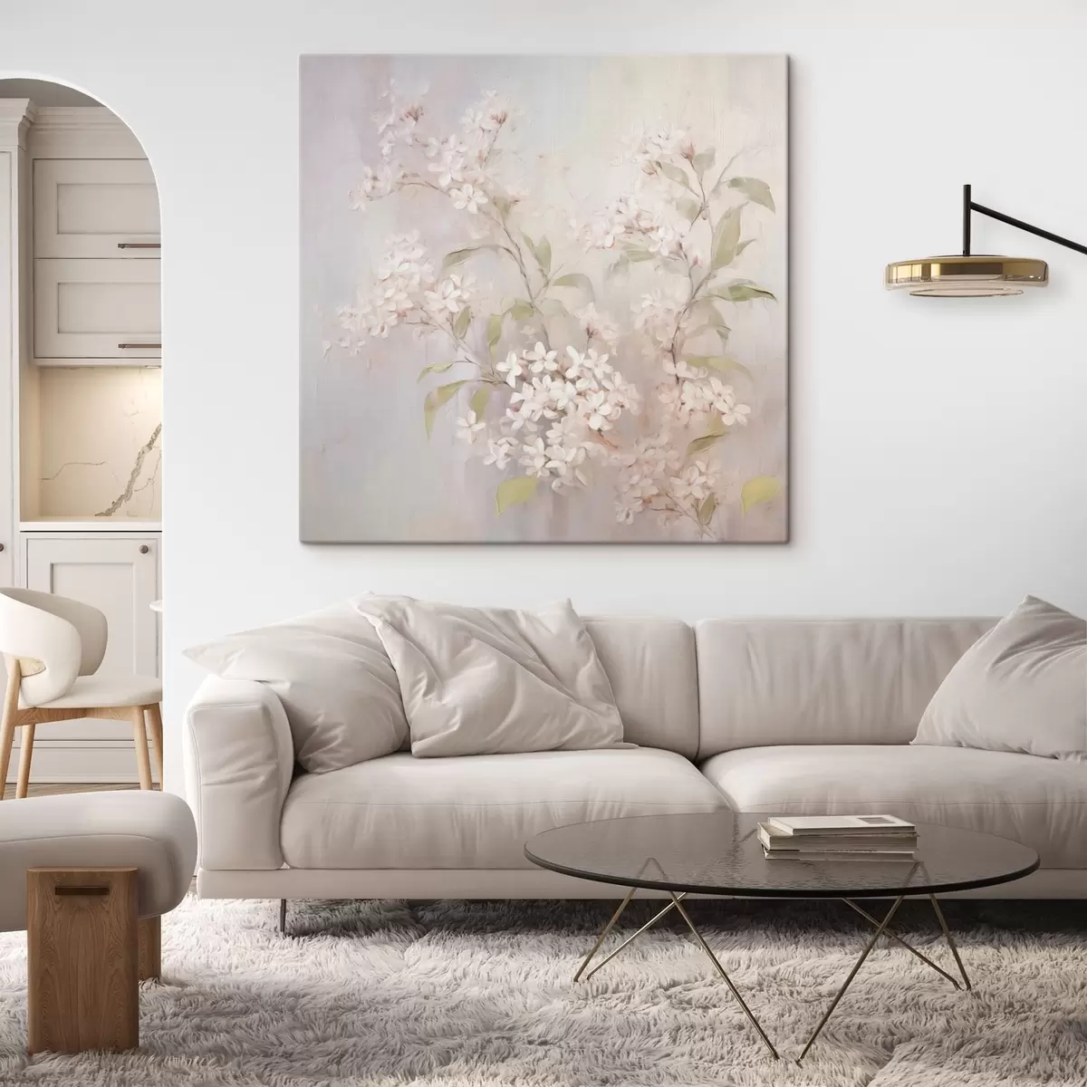 Glezna Filiāle ar ziediem daba s43493