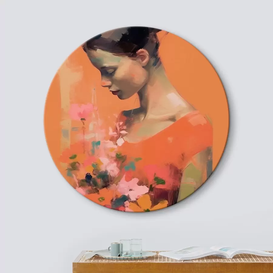 Glezna Meitene un ziedi r43933