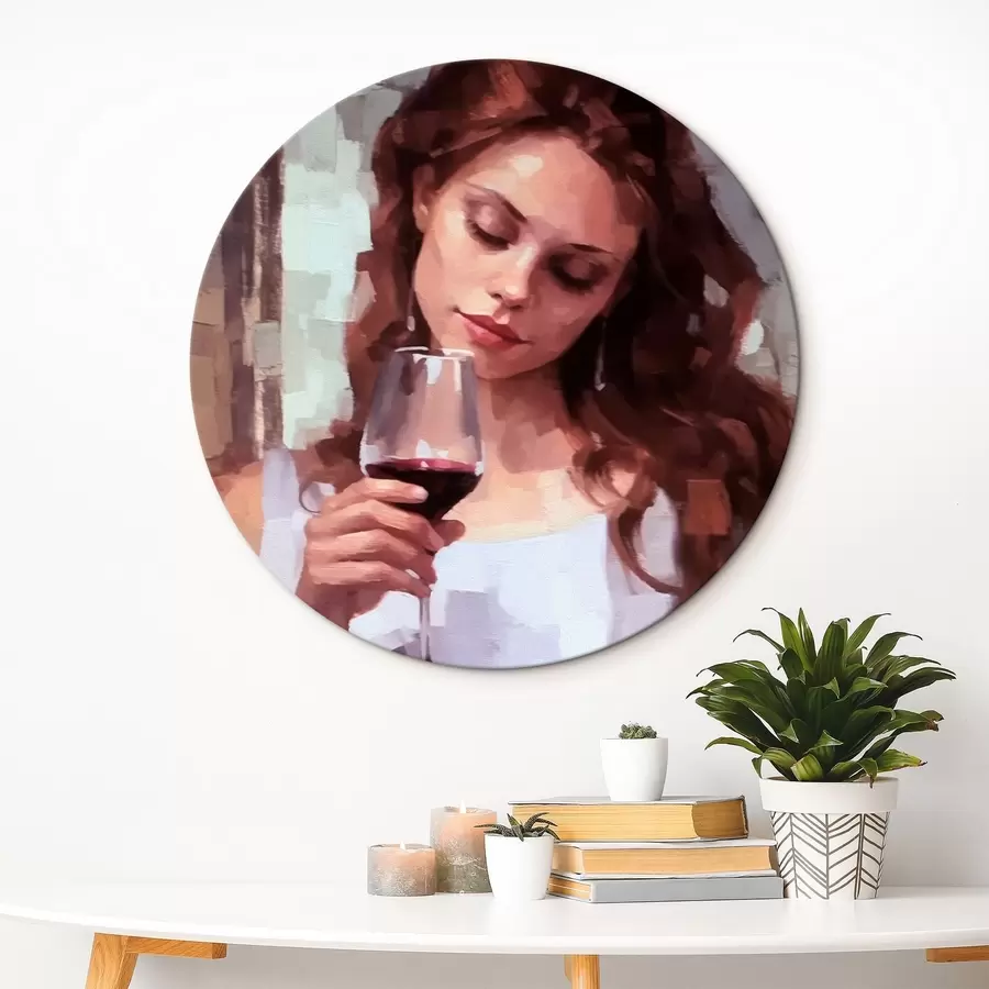 Glezna Meitene ar vīnu r43936