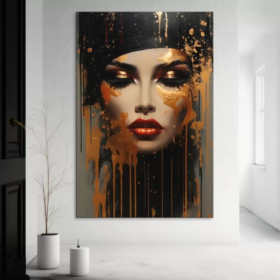 Glezna Meitenes seja ar dzeltenu krāsu s43468