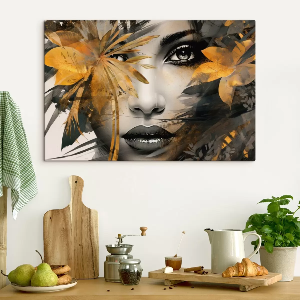 Glezna Meitenes seja ar rokām apgleznotā stilā s43469