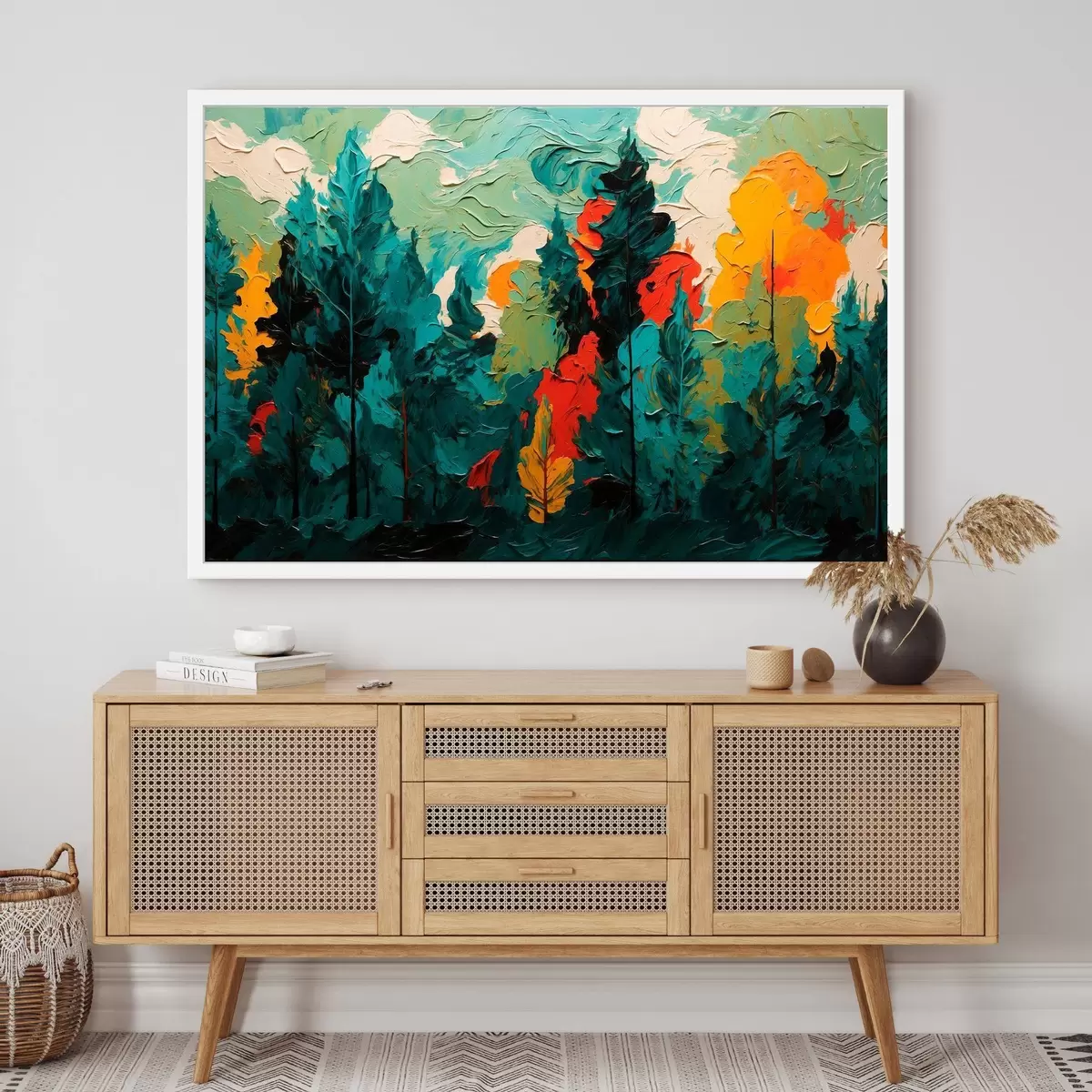 Plakāts Melnais mežs eļļas gleznošanas stilā f43444