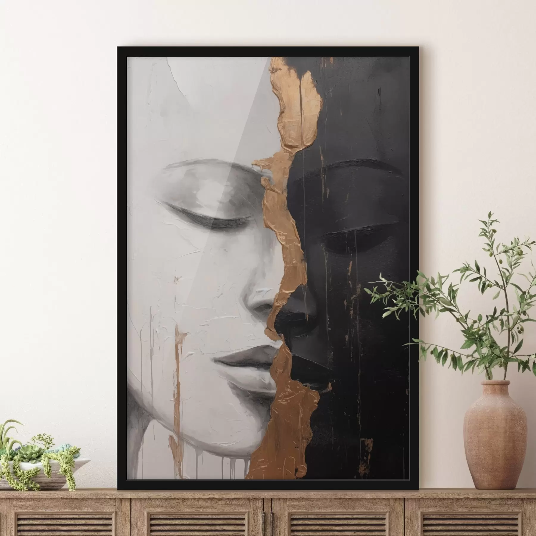 Glezna Melnbaltās sejas f43471