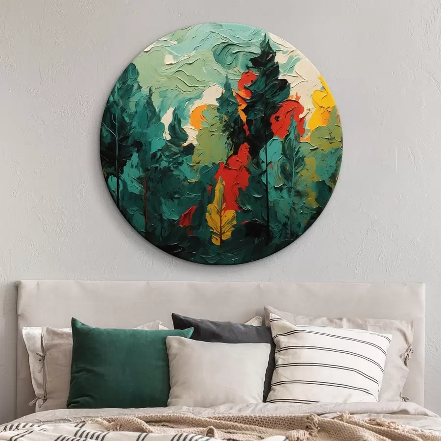 Glezna Melnais mežs eļļas gleznošanas stilā r43444