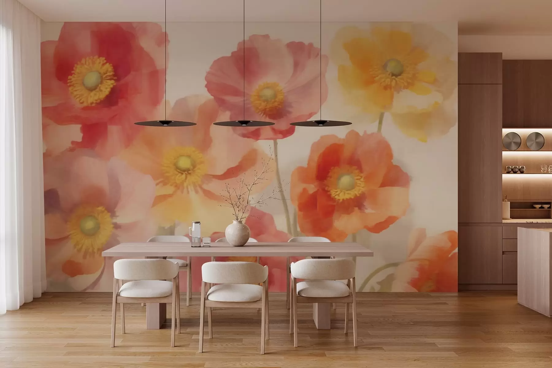 Fototapetes Krāsaini magoņu ziedi w03639