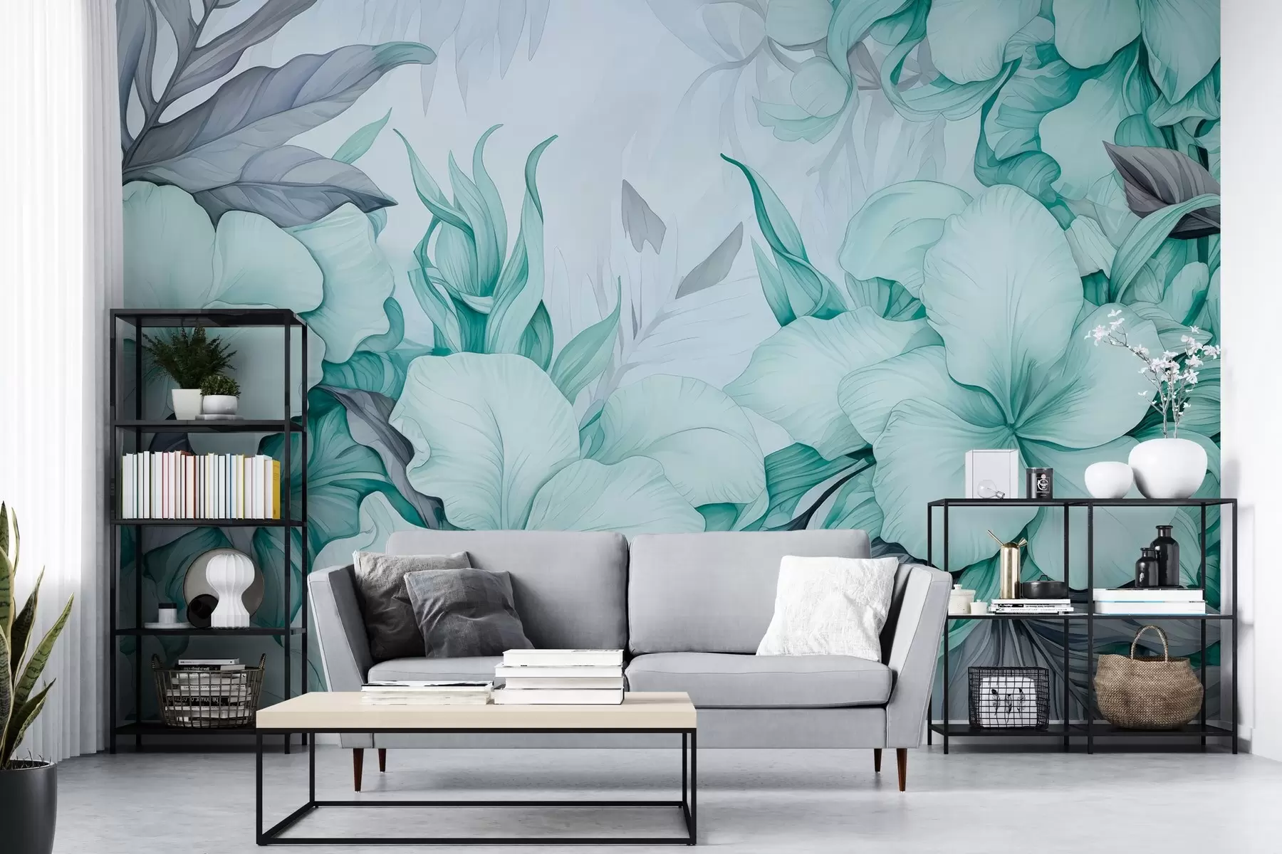 Fototapetes Akvareļu tropu ziedi w03661v1