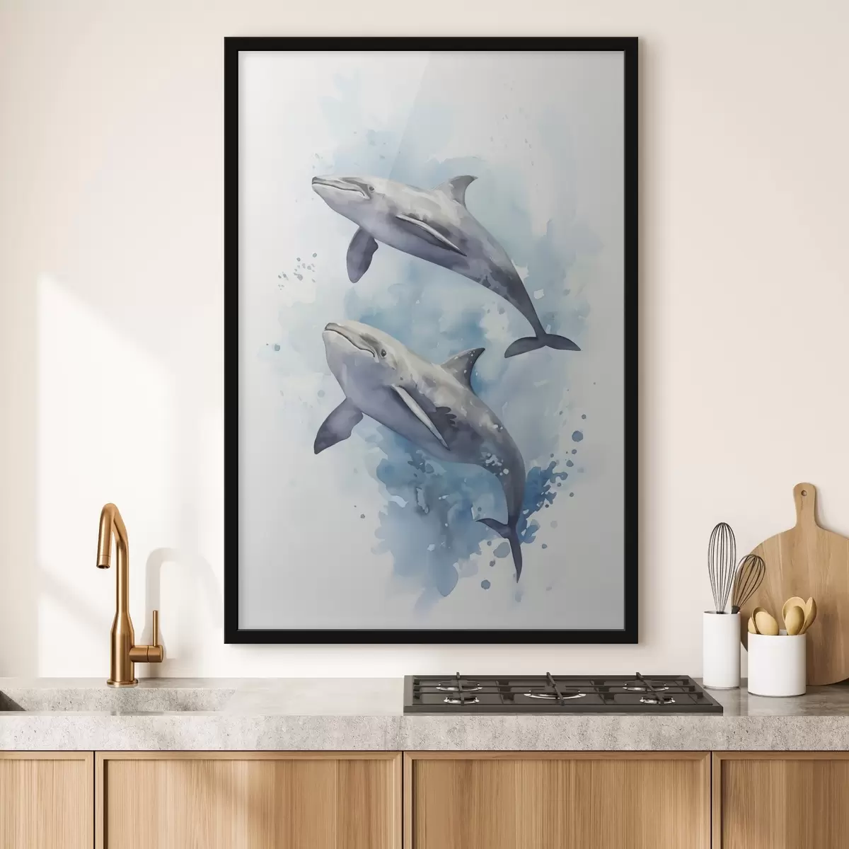 Plakāts Vaļu imitācija akvarelis f43957