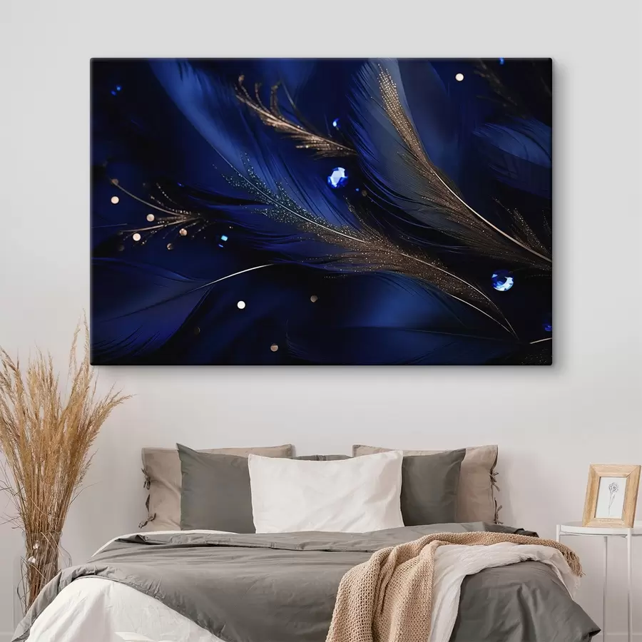 Glezna Zilas hiperreālistiskas spalvas s43946