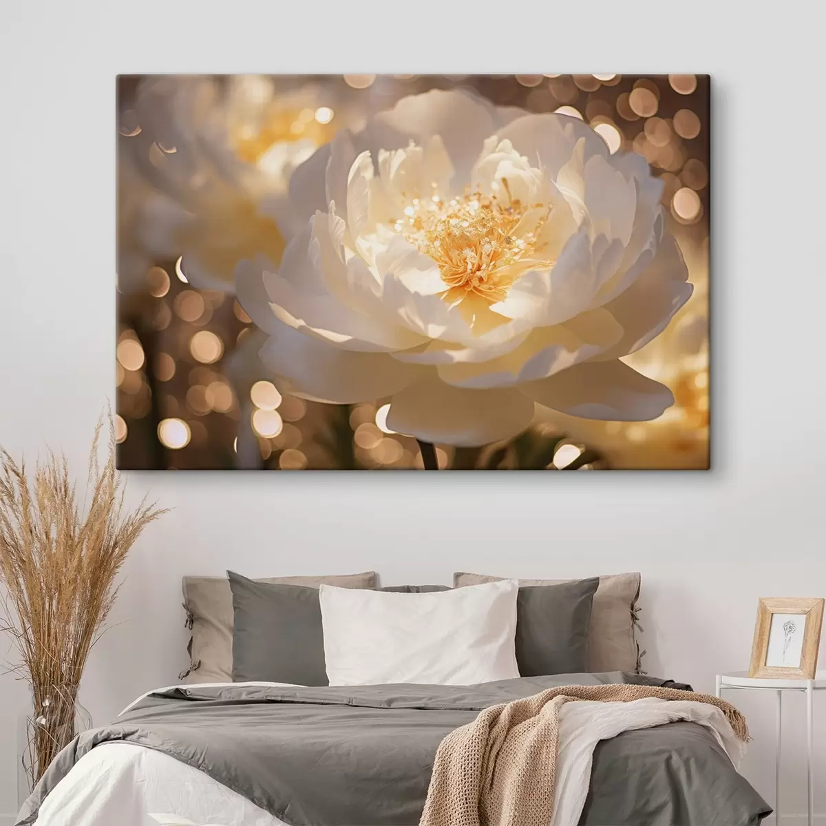 Glezna Balts zieds uz neskaidra fona s43947