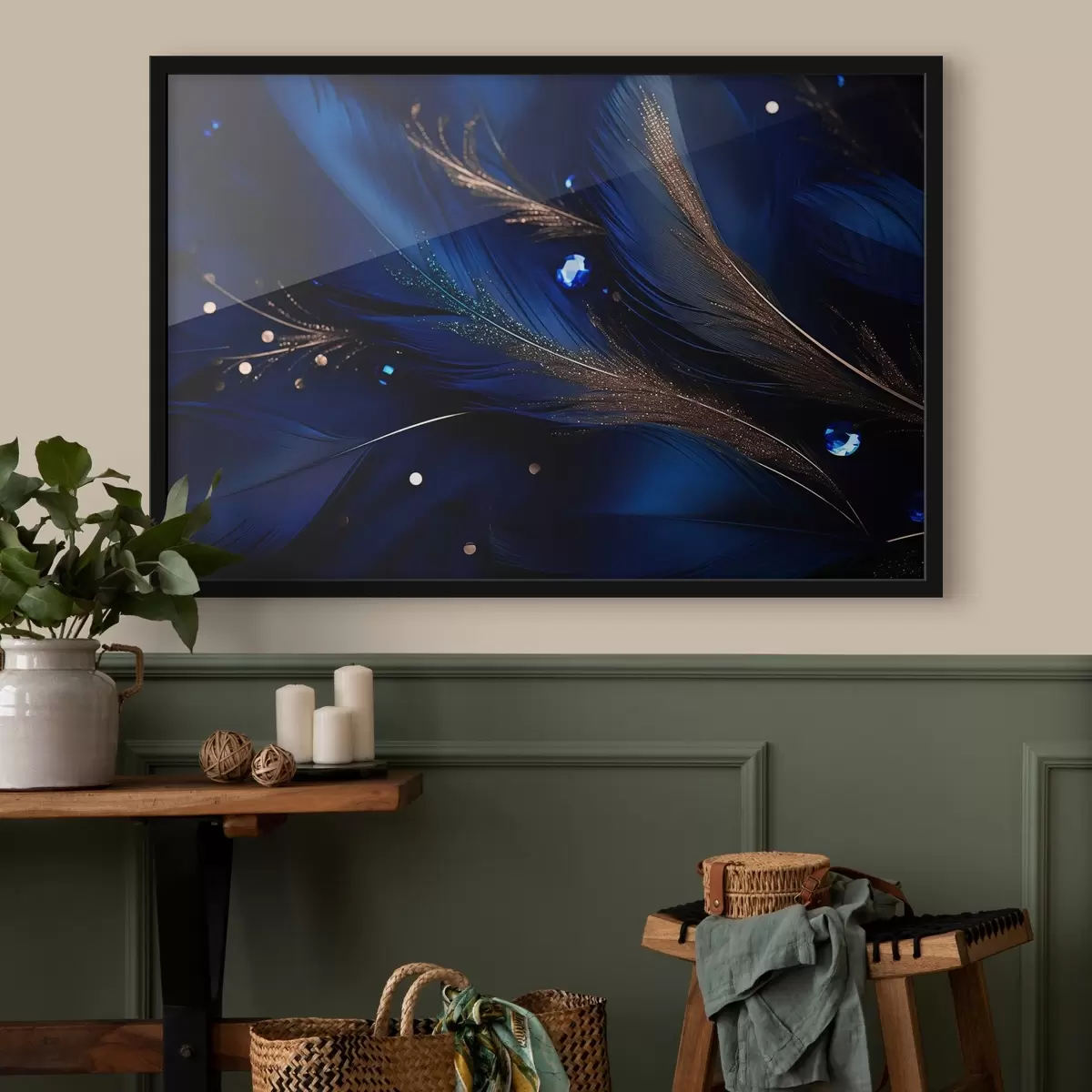 Plakāts Zilas hiperreālistiskas spalvas f43946