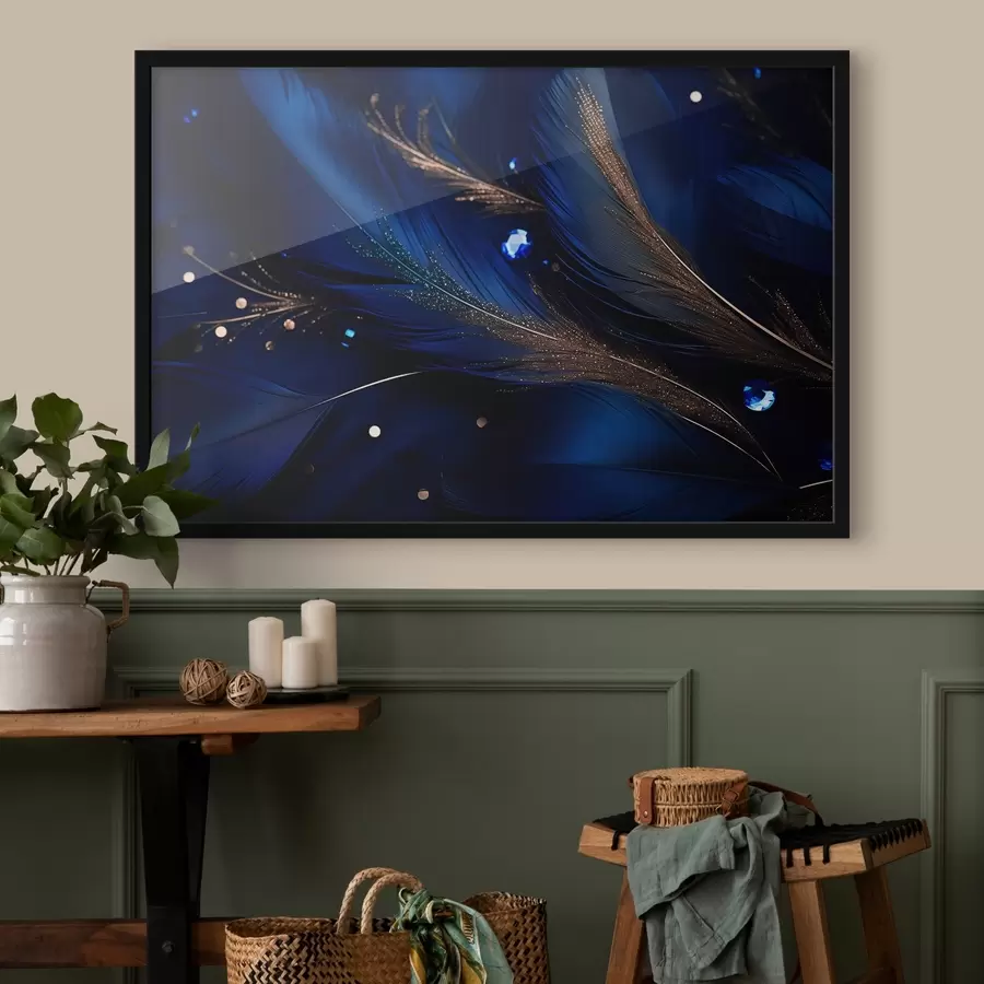 Fototapetes Zilas hiperreālistiskas spalvas f43946