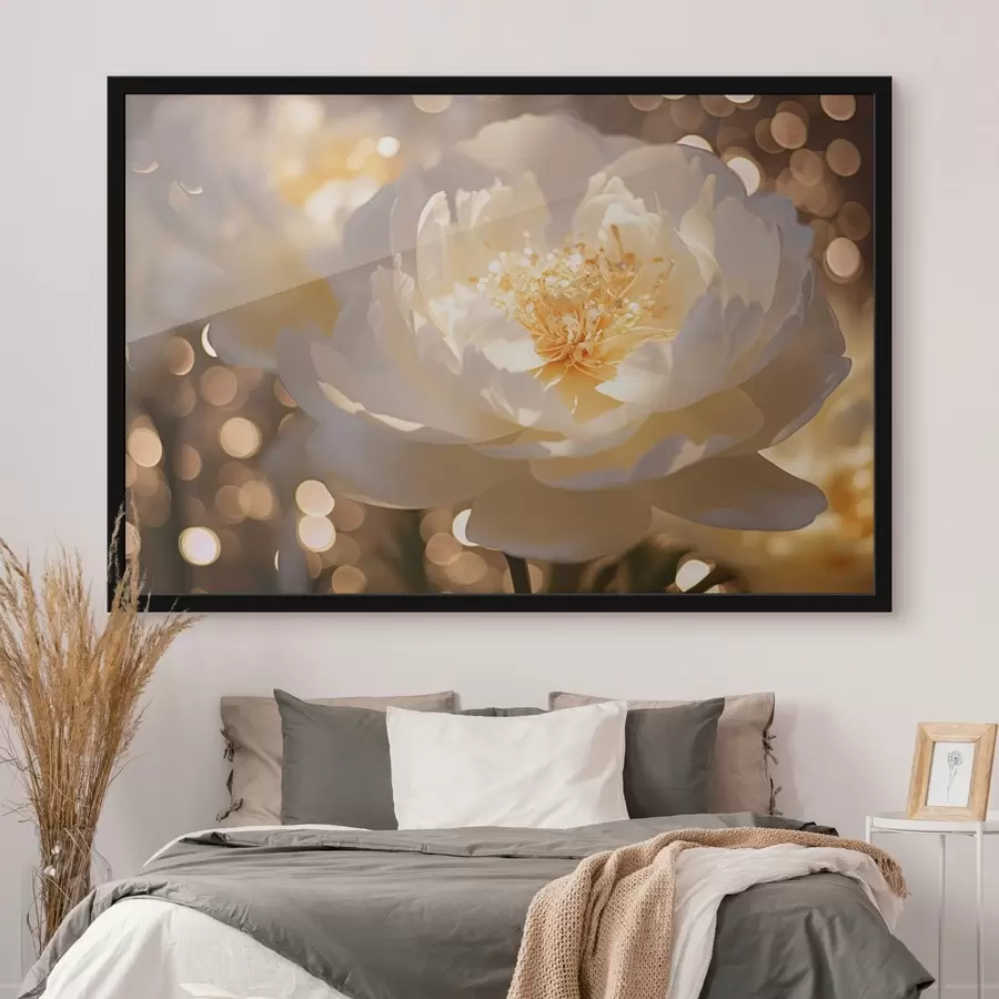 Fototapetes Balts zieds uz neskaidra fona f43947