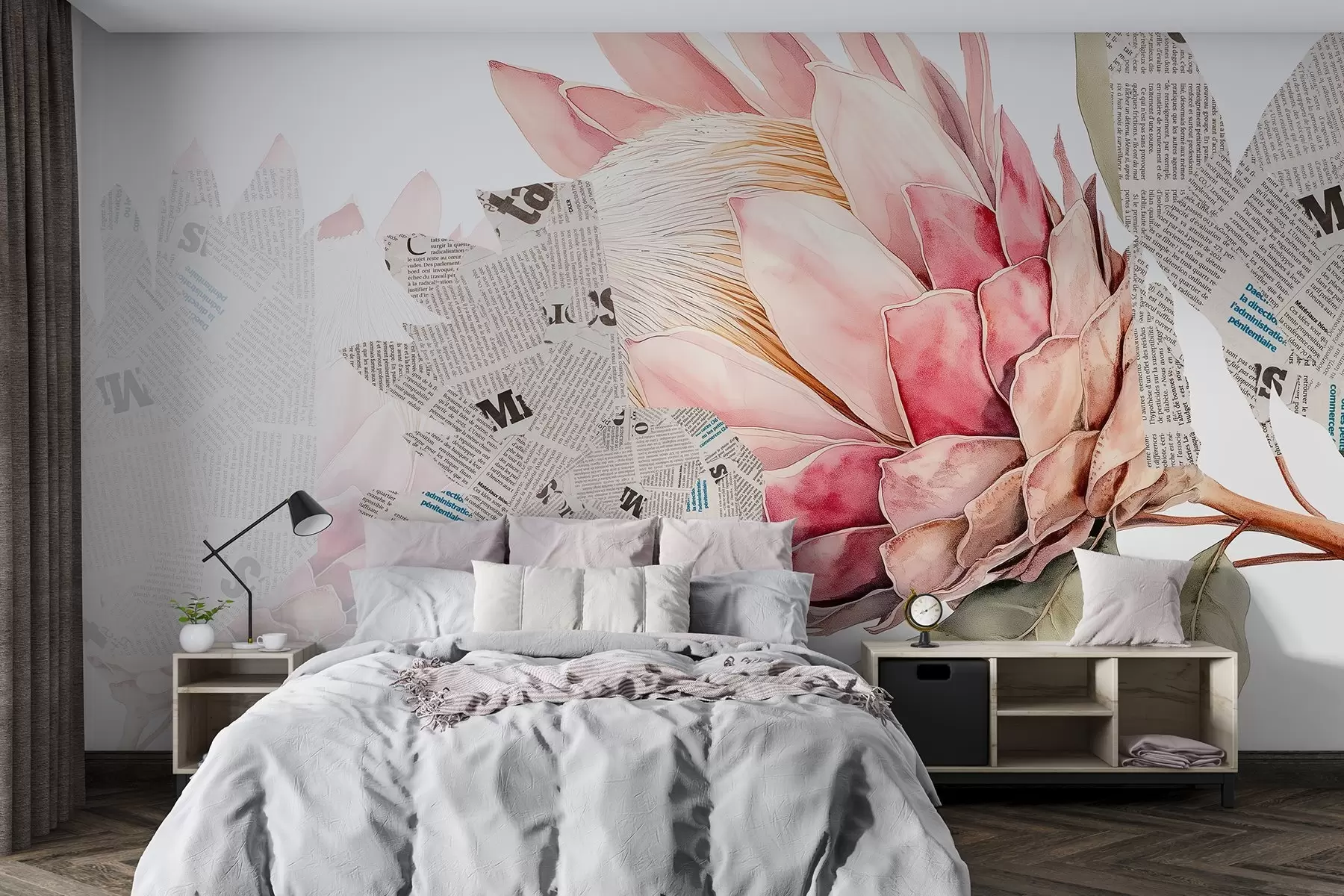 Fototapetes Proteja ziedi, avīžu māksla, ziedu, tropu, dabiskās krāsas w03667