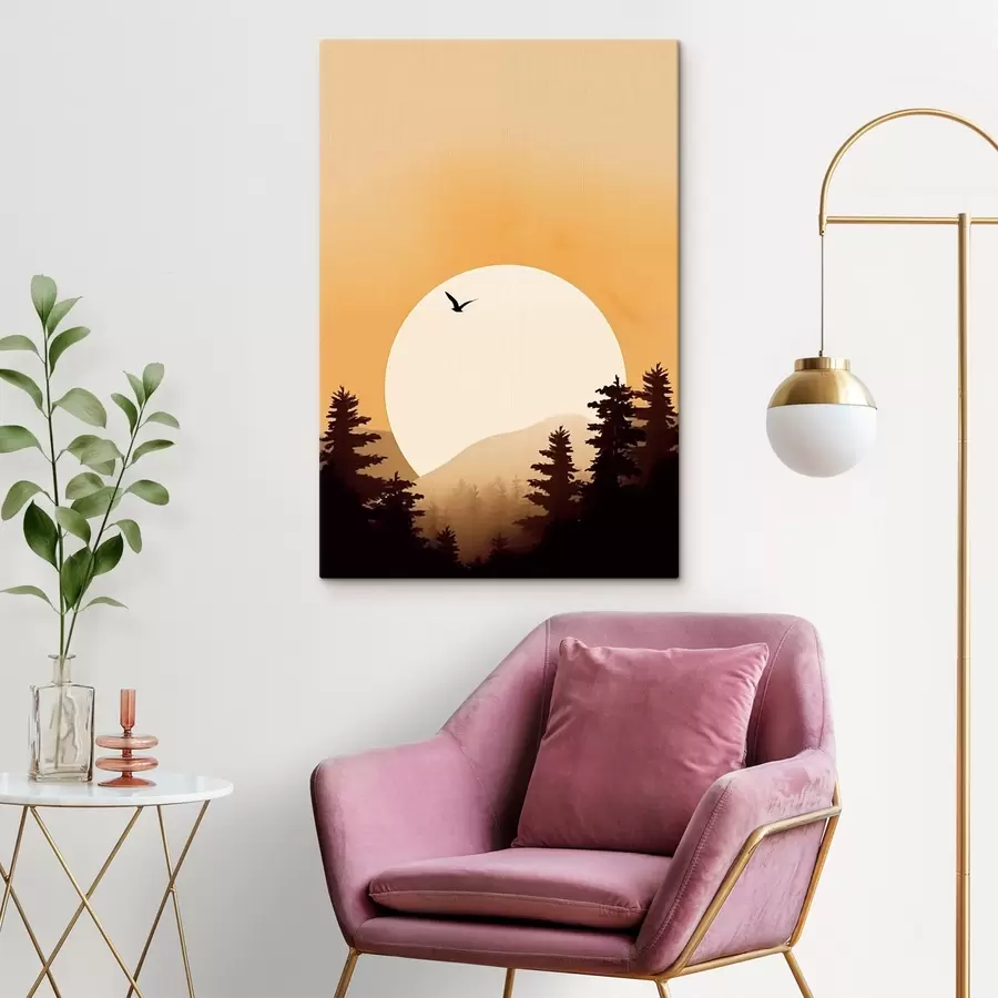 Glezna Priežu silueti s43980