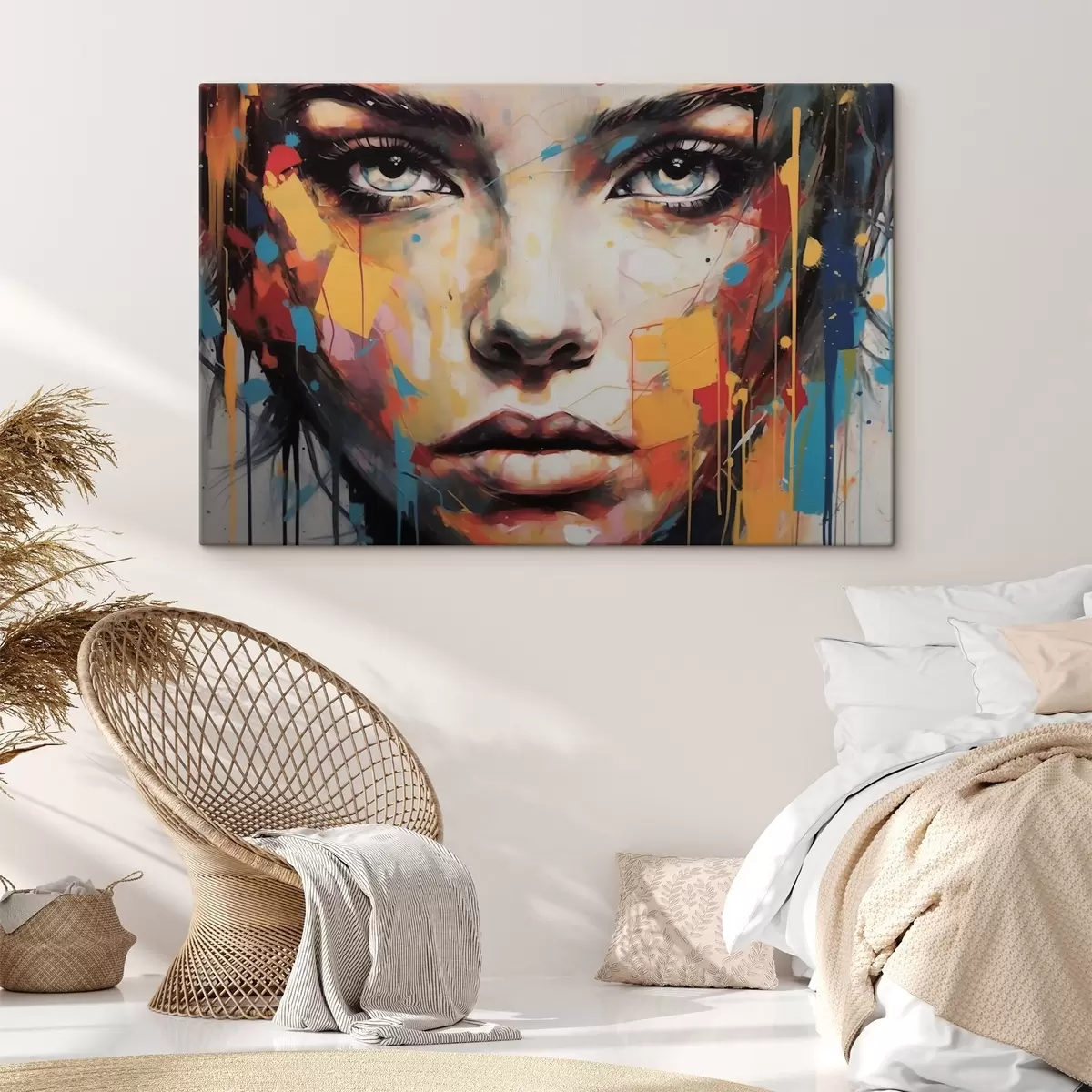 Glezna Portrets ar krāsainiem triepieniem s43982