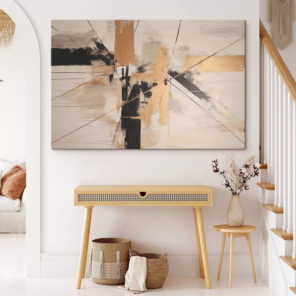 Glezna Abstrakta kompozīcija ar šķērsgrieztām līnijām s43987