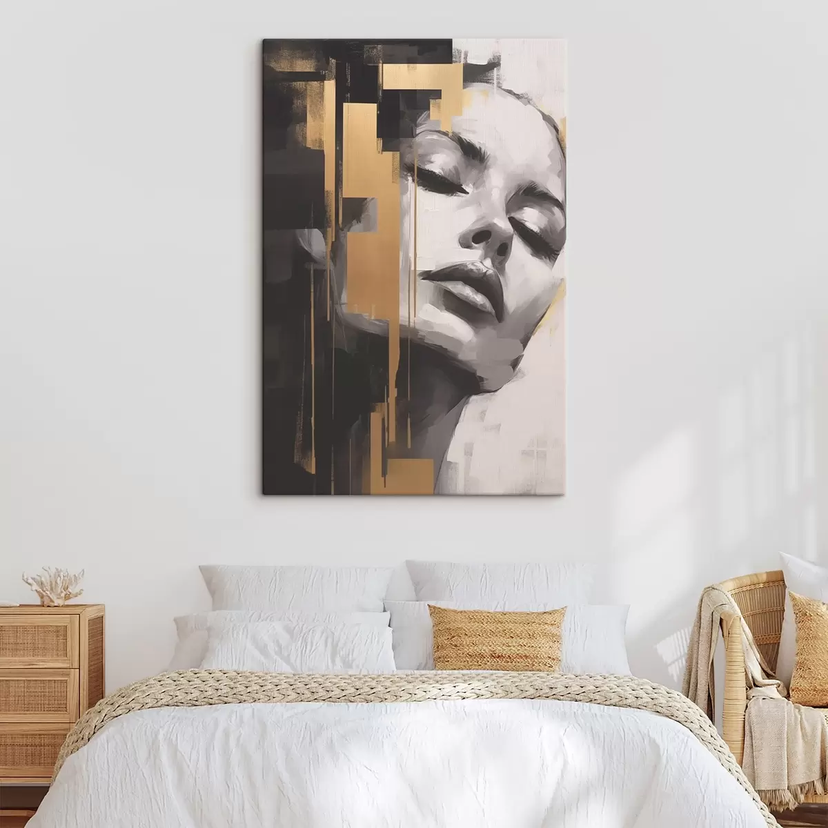 Glezna Sievietes portrets ar ģeometriskiem akcentiem s43989