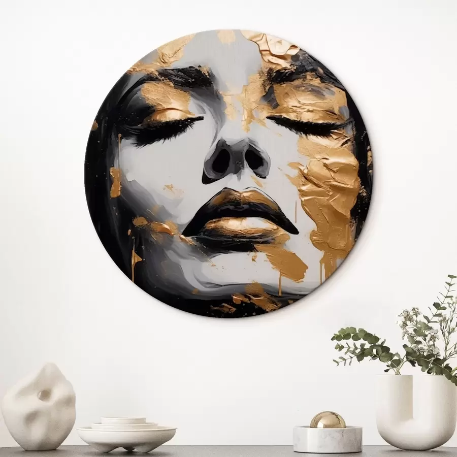 Glezna Sievietes portrets ar abstraktiem triepieniem r43988