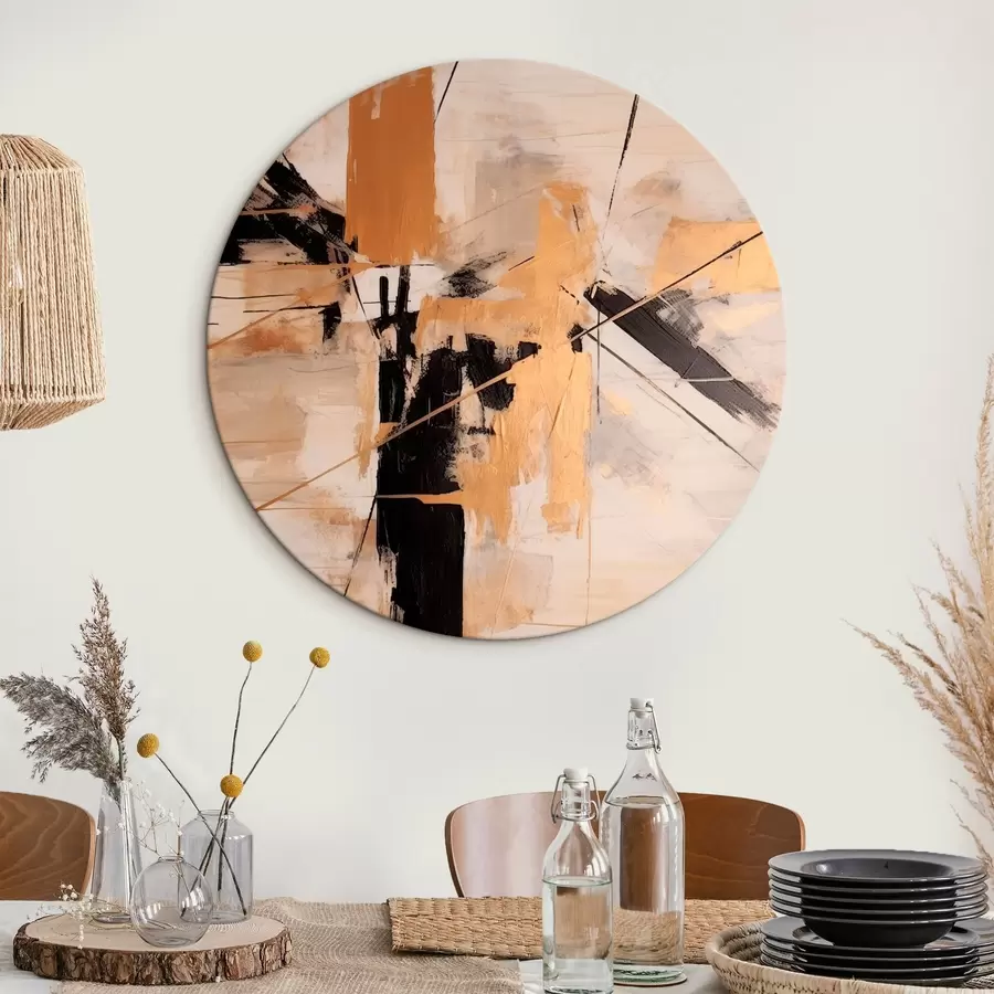 Glezna Abstrakta kompozīcija ar šķērsgrieztām līnijām r43987