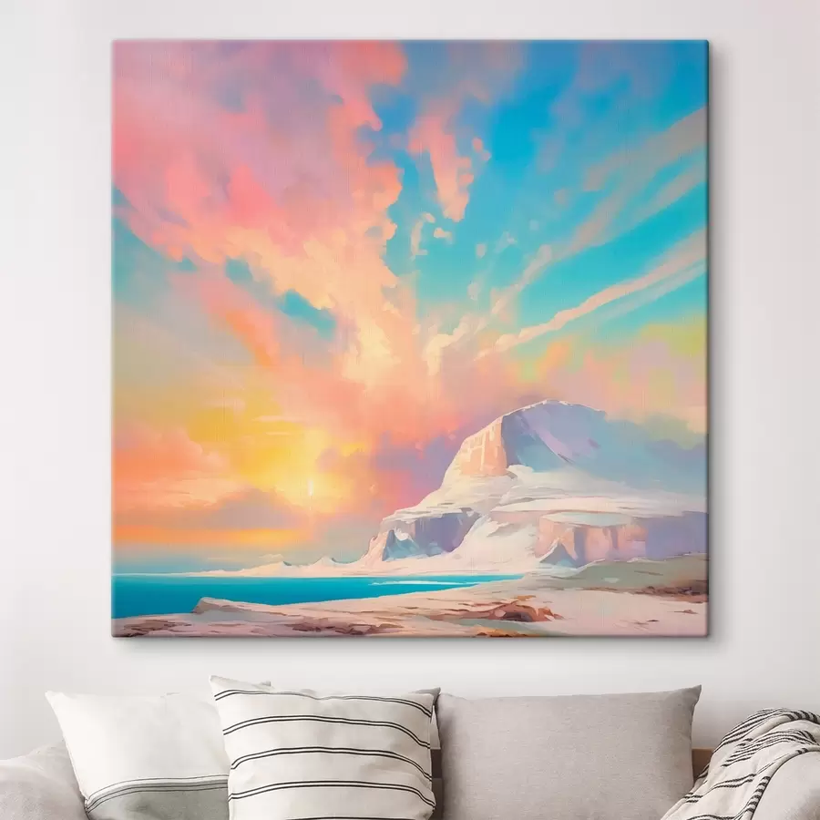 Glezna Spilgtas debesis virs kalna s44031