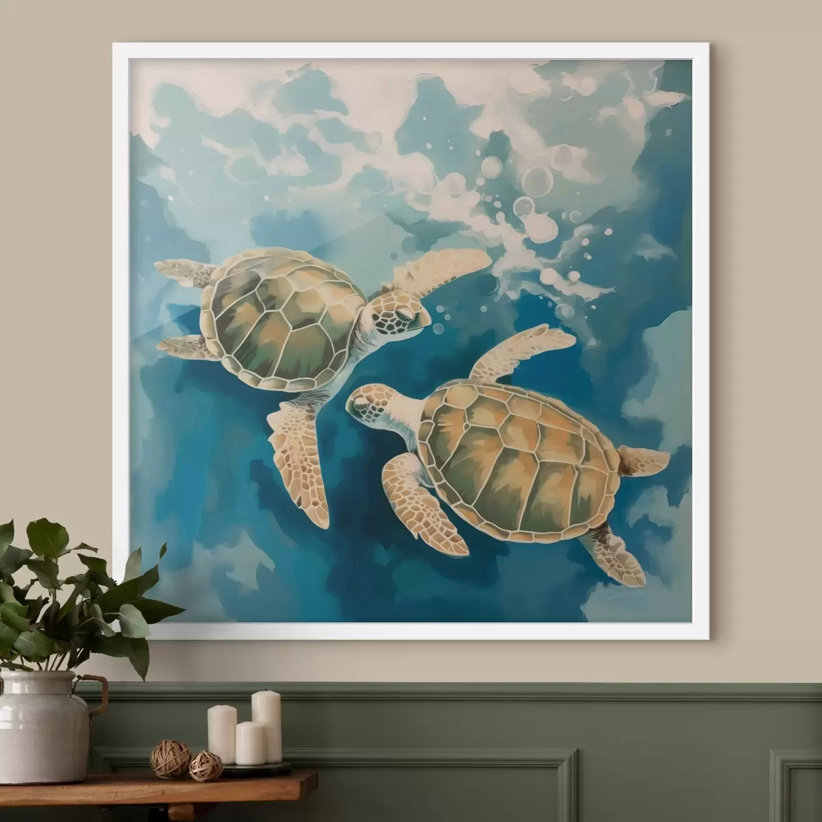 Plakāts Bruņurupuči peld f44034