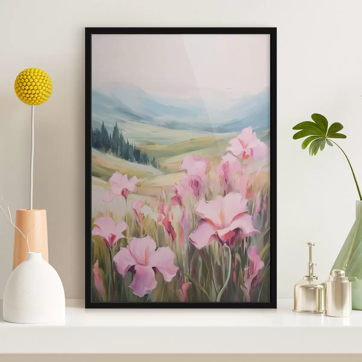 Plakāts Īrisi uz kalnu fona f44039