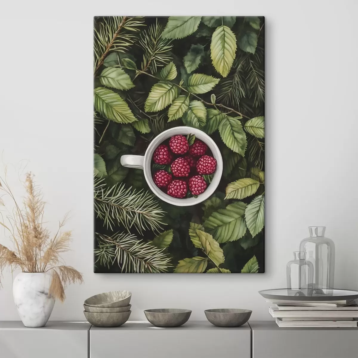 Glezna Kauss avenes zaļā mežā, daba, akvareļu stilā s44021