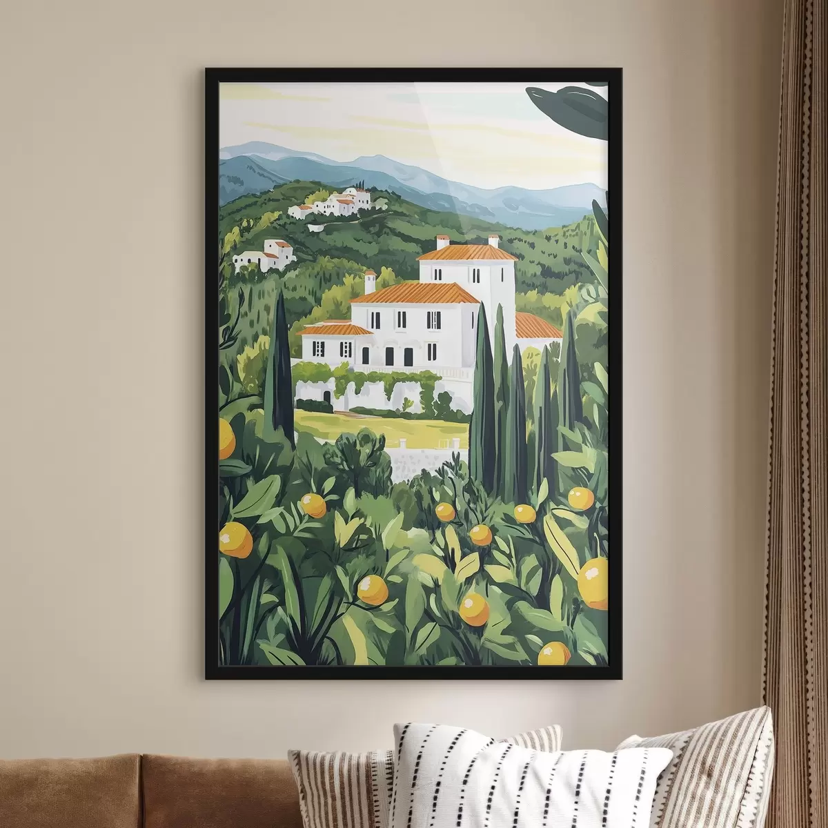 Plakāts Vasaras daba, Vidusjūras, citronkoki, arhitektūra f44028