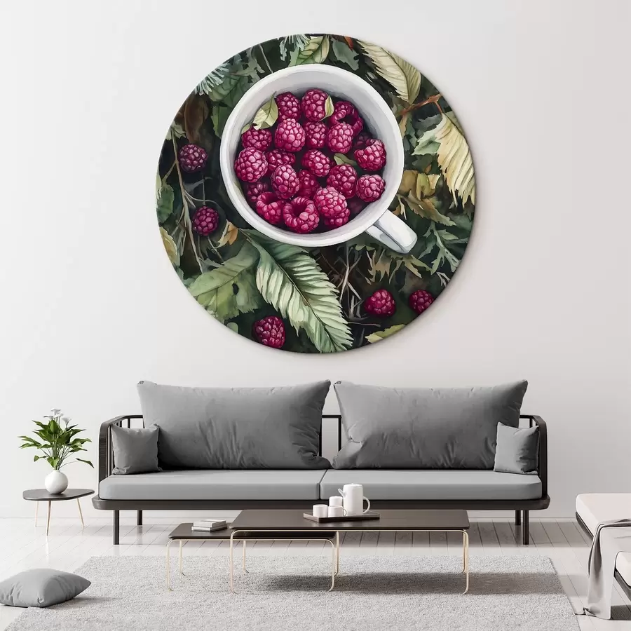 Glezna Sulīgas avenes mežā, lauku, lapas, akvareļu stilā r44023