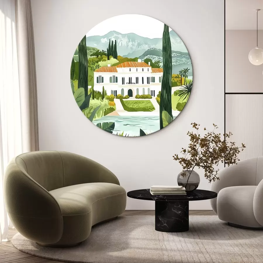 Glezna Spānija, vasaras ainavas, citronkoki, arhitektūras, tropu ainavas r44026