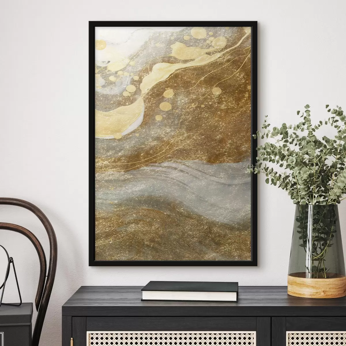 Plakāts Abstraktie akvareļu viļņi f44003