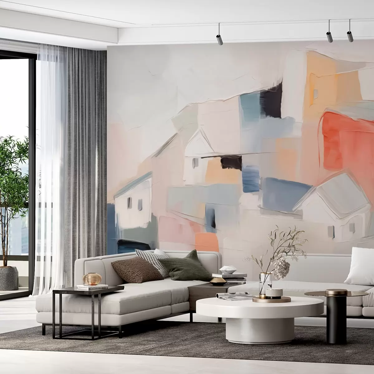 Fototapetes Abstraktās mājas glezniecības imitācija w03741