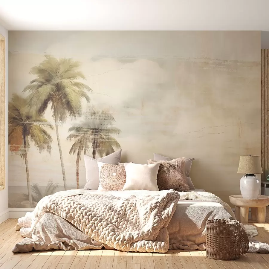 Fototapetes Tropu sapnis, palmas, mākoņi, debesis, jūra, tekstūra w03780