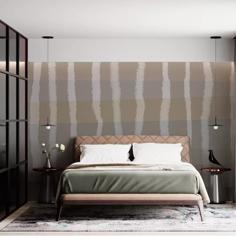 Fototapetes Mierinājuma līnijas, vertikālas viļņotas līnijas, atkārtojas raksts, ģeometriskas formas, maiga gradācija w03788