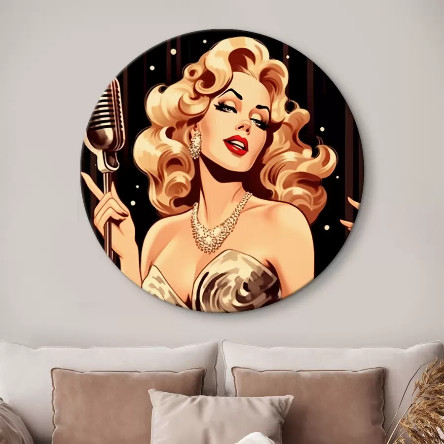 Glezna Meitene ar mikrofonu r44112