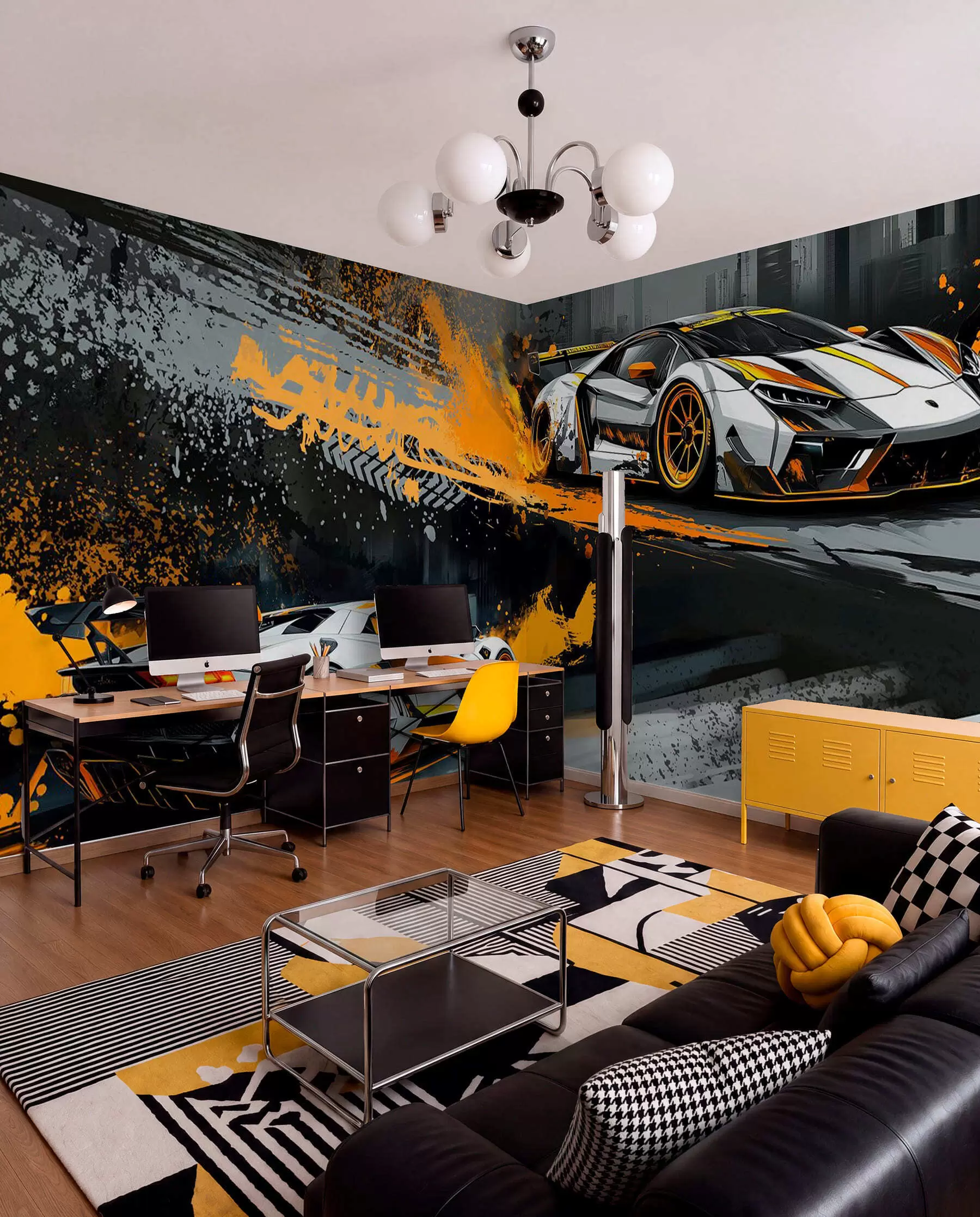 Fototapetes hard grange stila, izteiksmīgi, dinamiski sporta automobiļi w03721