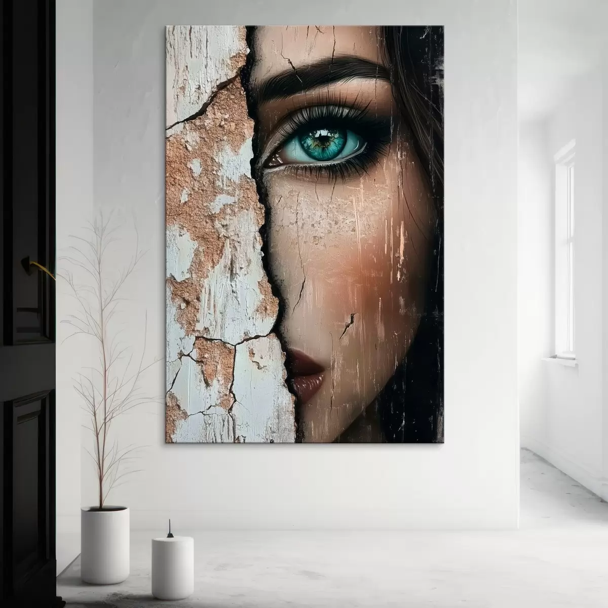 Glezna Meitenes seja aiz vecas sienas s44069