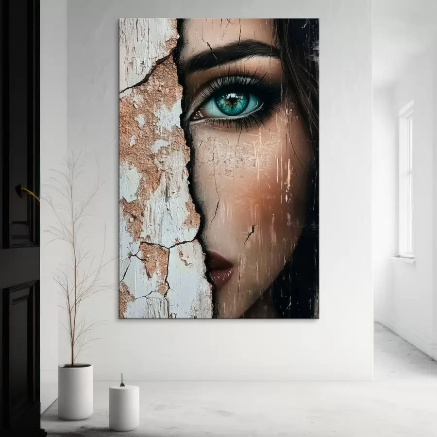 Glezna Meitenes seja aiz vecas sienas s44069